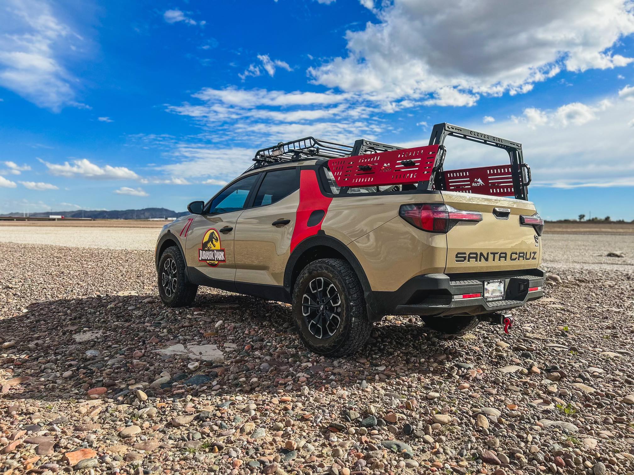 A Peak Offroad bed rack for a Hyundai Santa Cruz